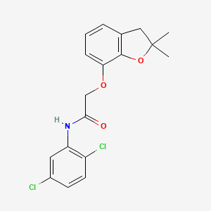 molecular formula C18H17Cl2NO3 B6525892 N-(2,5-dichlorophenyl)-2-[(2,2-dimethyl-2,3-dihydro-1-benzofuran-7-yl)oxy]acetamide CAS No. 946204-73-5