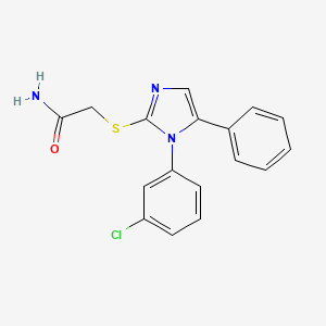molecular formula C17H14ClN3OS B6525907 2-{[1-(3-chlorophenyl)-5-phenyl-1H-imidazol-2-yl]sulfanyl}acetamide CAS No. 1014195-98-2