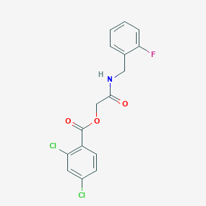 molecular formula C16H12Cl2FNO3 B6525919 {[(2-fluorophenyl)methyl]carbamoyl}methyl 2,4-dichlorobenzoate CAS No. 1014295-34-1