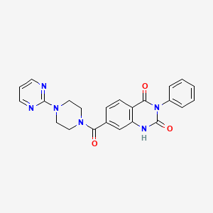 molecular formula C23H20N6O3 B6525923 3-phenyl-7-[4-(pyrimidin-2-yl)piperazine-1-carbonyl]-1,2,3,4-tetrahydroquinazoline-2,4-dione CAS No. 892262-77-0