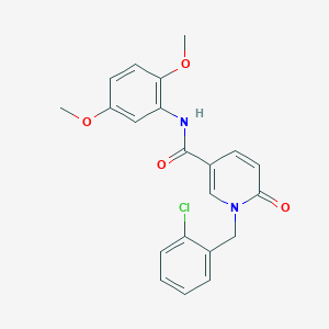 molecular formula C21H19ClN2O4 B6525944 1-[(2-chlorophenyl)methyl]-N-(2,5-dimethoxyphenyl)-6-oxo-1,6-dihydropyridine-3-carboxamide CAS No. 946310-85-6