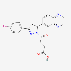 molecular formula C21H17FN4O3 B6525966 4-[3-(4-fluorophenyl)-5-(quinoxalin-6-yl)-4,5-dihydro-1H-pyrazol-1-yl]-4-oxobutanoic acid CAS No. 949876-55-5