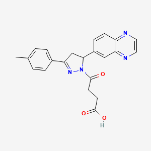 molecular formula C22H20N4O3 B6525968 4-[3-(4-methylphenyl)-5-(quinoxalin-6-yl)-4,5-dihydro-1H-pyrazol-1-yl]-4-oxobutanoic acid CAS No. 1010894-23-1