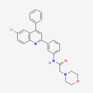 molecular formula C27H24ClN3O2 B6525976 N-[3-(6-chloro-4-phenylquinolin-2-yl)phenyl]-2-(morpholin-4-yl)acetamide CAS No. 1016491-20-5