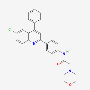 molecular formula C27H24ClN3O2 B6525980 N-[4-(6-chloro-4-phenylquinolin-2-yl)phenyl]-2-(morpholin-4-yl)acetamide CAS No. 1016492-62-8