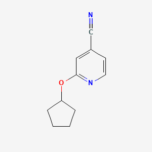 molecular formula C11H12N2O B6525991 2-(cyclopentyloxy)pyridine-4-carbonitrile CAS No. 1016889-84-1