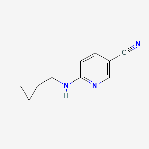 molecular formula C10H11N3 B6526004 6-[(cyclopropylmethyl)amino]pyridine-3-carbonitrile CAS No. 1016819-90-1