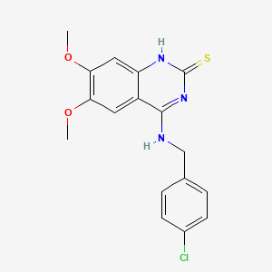 molecular formula C17H16ClN3O2S B6526024 4-{[(4-chlorophenyl)methyl]amino}-6,7-dimethoxy-1,2-dihydroquinazoline-2-thione CAS No. 902503-28-0