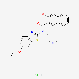 molecular formula C25H28ClN3O3S B6526049 N-[2-(dimethylamino)ethyl]-N-(6-ethoxy-1,3-benzothiazol-2-yl)-3-methoxynaphthalene-2-carboxamide hydrochloride CAS No. 1135225-26-1