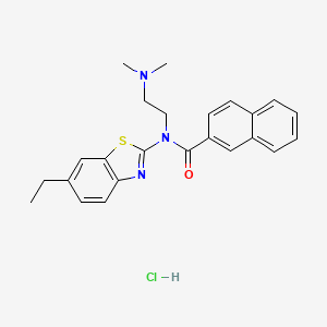 N-[2-(dimethylamino)ethyl]-N-(6-ethyl-1,3-benzothiazol-2-yl)naphthalene-2-carboxamide hydrochloride