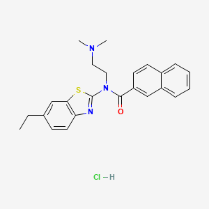 molecular formula C24H26ClN3OS B6526050 N-[2-(dimethylamino)ethyl]-N-(6-ethyl-1,3-benzothiazol-2-yl)naphthalene-2-carboxamide hydrochloride CAS No. 1135225-36-3