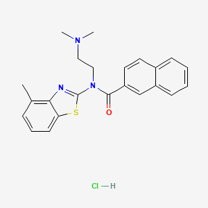 molecular formula C23H24ClN3OS B6526051 N-[2-(dimethylamino)ethyl]-N-(4-methyl-1,3-benzothiazol-2-yl)naphthalene-2-carboxamide hydrochloride CAS No. 1135231-94-5