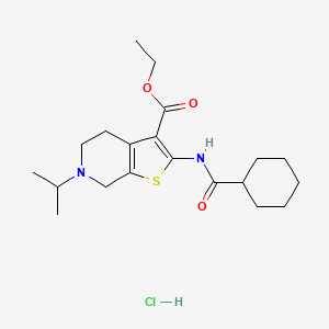 ethyl 2-cyclohexaneamido-6-(propan-2-yl)-4H,5H,6H,7H-thieno[2,3-c]pyridine-3-carboxylate hydrochloride
