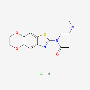 molecular formula C15H20ClN3O3S B6526066 N-[2-(dimethylamino)ethyl]-N-{10,13-dioxa-4-thia-6-azatricyclo[7.4.0.0^{3,7}]trideca-1,3(7),5,8-tetraen-5-yl}acetamide hydrochloride CAS No. 1135225-65-8