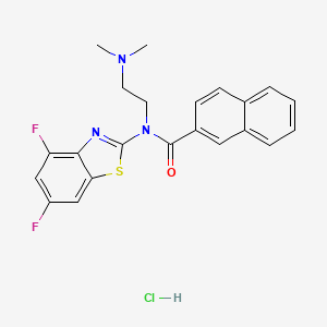 molecular formula C22H20ClF2N3OS B6526074 N-(4,6-difluoro-1,3-benzothiazol-2-yl)-N-[2-(dimethylamino)ethyl]naphthalene-2-carboxamide hydrochloride CAS No. 1135225-96-5