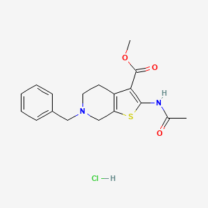 methyl 6-benzyl-2-acetamido-4H,5H,6H,7H-thieno[2,3-c]pyridine-3-carboxylate hydrochloride