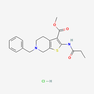 methyl 6-benzyl-2-propanamido-4H,5H,6H,7H-thieno[2,3-c]pyridine-3-carboxylate hydrochloride