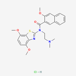 molecular formula C25H28ClN3O4S B6526085 N-(4,7-dimethoxy-1,3-benzothiazol-2-yl)-N-[2-(dimethylamino)ethyl]-3-methoxynaphthalene-2-carboxamide hydrochloride CAS No. 1135226-22-0