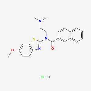 molecular formula C23H24ClN3O2S B6526099 N-[2-(dimethylamino)ethyl]-N-(6-methoxy-1,3-benzothiazol-2-yl)naphthalene-2-carboxamide hydrochloride CAS No. 1135225-33-0