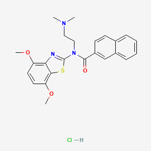 molecular formula C24H26ClN3O3S B6526105 N-(4,7-dimethoxy-1,3-benzothiazol-2-yl)-N-[2-(dimethylamino)ethyl]naphthalene-2-carboxamide hydrochloride CAS No. 1135226-80-0
