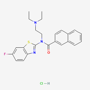 molecular formula C24H25ClFN3OS B6526109 N-[2-(diethylamino)ethyl]-N-(6-fluoro-1,3-benzothiazol-2-yl)naphthalene-2-carboxamide hydrochloride CAS No. 1135225-29-4