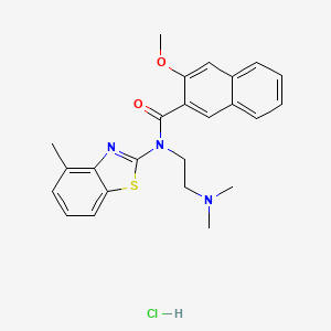 molecular formula C24H26ClN3O2S B6526133 N-[2-(dimethylamino)ethyl]-3-methoxy-N-(4-methyl-1,3-benzothiazol-2-yl)naphthalene-2-carboxamide hydrochloride CAS No. 1135226-05-9