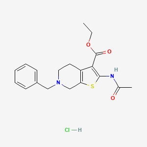 ethyl 6-benzyl-2-acetamido-4H,5H,6H,7H-thieno[2,3-c]pyridine-3-carboxylate hydrochloride