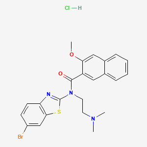 molecular formula C23H23BrClN3O2S B6526146 N-(6-bromo-1,3-benzothiazol-2-yl)-N-[2-(dimethylamino)ethyl]-3-methoxynaphthalene-2-carboxamide hydrochloride CAS No. 1135226-21-9