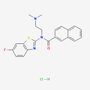 molecular formula C22H21ClFN3OS B6526150 N-[2-(dimethylamino)ethyl]-N-(6-fluoro-1,3-benzothiazol-2-yl)naphthalene-2-carboxamide hydrochloride CAS No. 1135226-36-6