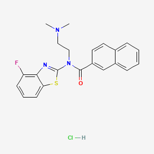 molecular formula C22H21ClFN3OS B6526156 N-[2-(dimethylamino)ethyl]-N-(4-fluoro-1,3-benzothiazol-2-yl)naphthalene-2-carboxamide hydrochloride CAS No. 1135226-45-7