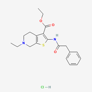molecular formula C20H25ClN2O3S B6526162 ethyl 6-ethyl-2-(2-phenylacetamido)-4H,5H,6H,7H-thieno[2,3-c]pyridine-3-carboxylate hydrochloride CAS No. 1135226-48-0