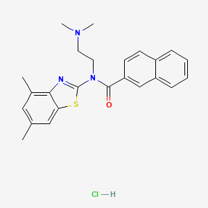 molecular formula C24H26ClN3OS B6526164 N-(4,6-dimethyl-1,3-benzothiazol-2-yl)-N-[2-(dimethylamino)ethyl]naphthalene-2-carboxamide hydrochloride CAS No. 1135227-52-9