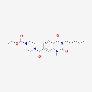 molecular formula C21H28N4O5 B6526186 ethyl 4-(2,4-dioxo-3-pentyl-1,2,3,4-tetrahydroquinazoline-7-carbonyl)piperazine-1-carboxylate CAS No. 892265-42-8