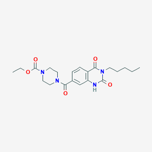 ethyl 4-(2,4-dioxo-3-pentyl-1,2,3,4-tetrahydroquinazoline-7-carbonyl)piperazine-1-carboxylate