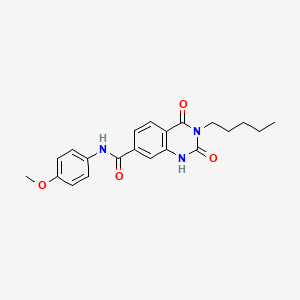 molecular formula C21H23N3O4 B6526211 N-(4-methoxyphenyl)-2,4-dioxo-3-pentyl-1,2,3,4-tetrahydroquinazoline-7-carboxamide CAS No. 892289-25-7
