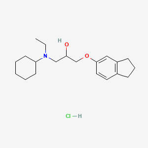 molecular formula C20H32ClNO2 B6526217 1-[cyclohexyl(ethyl)amino]-3-(2,3-dihydro-1H-inden-5-yloxy)propan-2-ol hydrochloride CAS No. 1135309-87-3
