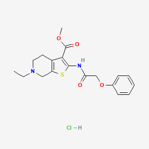 molecular formula C19H23ClN2O4S B6526235 methyl 6-ethyl-2-(2-phenoxyacetamido)-4H,5H,6H,7H-thieno[2,3-c]pyridine-3-carboxylate hydrochloride CAS No. 1135224-17-7