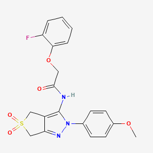 2-(2-fluorophenoxy)-N-[2-(4-methoxyphenyl)-5,5-dioxo-2H,4H,6H-5lambda6-thieno[3,4-c]pyrazol-3-yl]acetamide