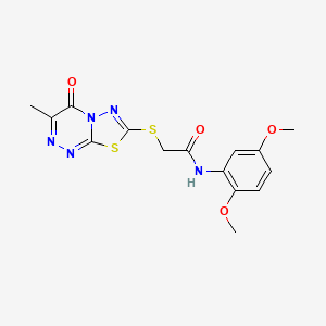 molecular formula C15H15N5O4S2 B6526266 N-(2,5-dimethoxyphenyl)-2-({3-methyl-4-oxo-4H-[1,3,4]thiadiazolo[2,3-c][1,2,4]triazin-7-yl}sulfanyl)acetamide CAS No. 869073-98-3