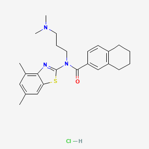 molecular formula C25H32ClN3OS B6526274 N-(4,6-dimethyl-1,3-benzothiazol-2-yl)-N-[3-(dimethylamino)propyl]-5,6,7,8-tetrahydronaphthalene-2-carboxamide hydrochloride CAS No. 1135220-50-6