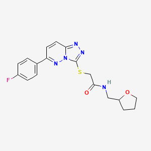 molecular formula C18H18FN5O2S B6526306 2-{[6-(4-fluorophenyl)-[1,2,4]triazolo[4,3-b]pyridazin-3-yl]sulfanyl}-N-[(oxolan-2-yl)methyl]acetamide CAS No. 894059-39-3