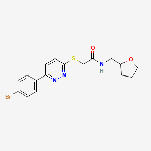 molecular formula C17H18BrN3O2S B6526324 2-{[6-(4-bromophenyl)pyridazin-3-yl]sulfanyl}-N-[(oxolan-2-yl)methyl]acetamide CAS No. 893983-82-9