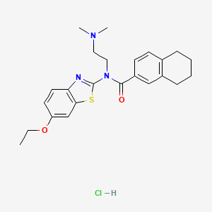 molecular formula C24H30ClN3O2S B6526402 N-[2-(dimethylamino)ethyl]-N-(6-ethoxy-1,3-benzothiazol-2-yl)-5,6,7,8-tetrahydronaphthalene-2-carboxamide hydrochloride CAS No. 1135200-42-8