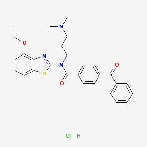 molecular formula C28H30ClN3O3S B6526459 4-benzoyl-N-[3-(dimethylamino)propyl]-N-(4-ethoxy-1,3-benzothiazol-2-yl)benzamide hydrochloride CAS No. 1135203-62-1