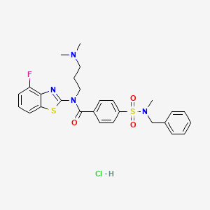 molecular formula C27H30ClFN4O3S2 B6526470 4-[benzyl(methyl)sulfamoyl]-N-[3-(dimethylamino)propyl]-N-(4-fluoro-1,3-benzothiazol-2-yl)benzamide hydrochloride CAS No. 1135204-03-3