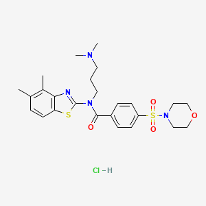 molecular formula C25H33ClN4O4S2 B6526500 N-(4,5-dimethyl-1,3-benzothiazol-2-yl)-N-[3-(dimethylamino)propyl]-4-(morpholine-4-sulfonyl)benzamide hydrochloride CAS No. 1135195-67-3