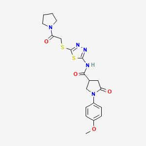 molecular formula C20H23N5O4S2 B6526548 1-(4-methoxyphenyl)-5-oxo-N-(5-{[2-oxo-2-(pyrrolidin-1-yl)ethyl]sulfanyl}-1,3,4-thiadiazol-2-yl)pyrrolidine-3-carboxamide CAS No. 894047-41-7