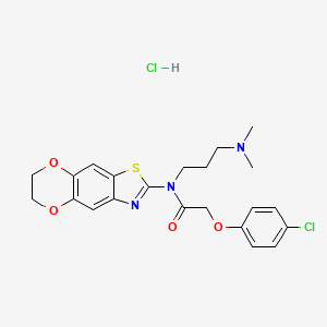 2-(4-chlorophenoxy)-N-[3-(dimethylamino)propyl]-N-{10,13-dioxa-4-thia-6-azatricyclo[7.4.0.0^{3,7}]trideca-1,3(7),5,8-tetraen-5-yl}acetamide hydrochloride
