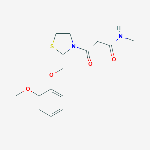 molecular formula C15H20N2O4S B065266 2-((2-Methoxyphenoxy)methyl)-N-methyl-beta-oxo-3-thiazolidinepropanamide CAS No. 161364-71-2