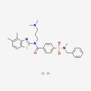 molecular formula C29H35ClN4O3S2 B6526619 4-[benzyl(methyl)sulfamoyl]-N-(4,5-dimethyl-1,3-benzothiazol-2-yl)-N-[3-(dimethylamino)propyl]benzamide hydrochloride CAS No. 1135194-61-4